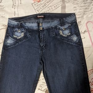 Jeans with decorative Diamond Gem Pockets